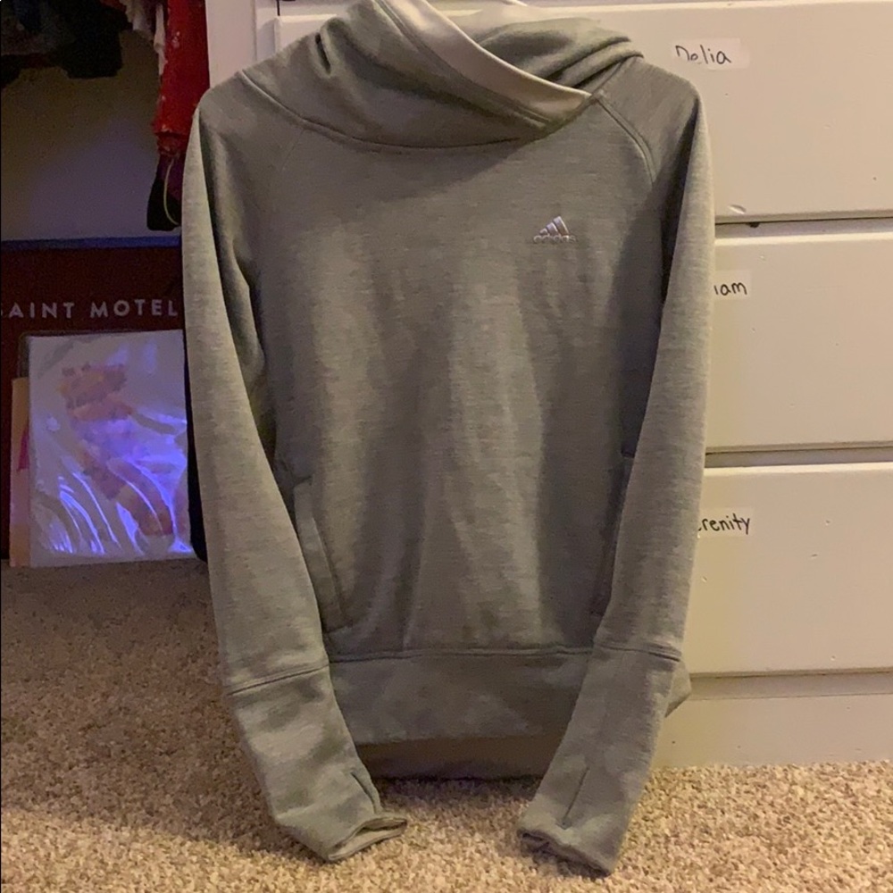 grey adidas cowl neck sweater